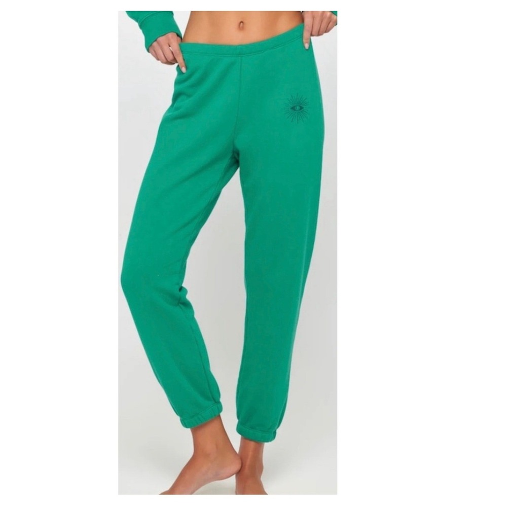 Spiritual Gangster Women's Seeing Eye Luna Sweatpants XL EUC Green  cozy